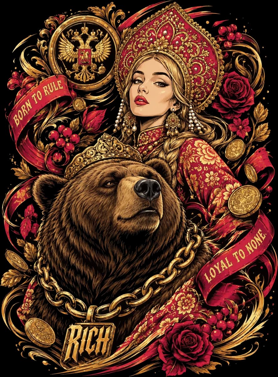 медвежья сила — деталь принта