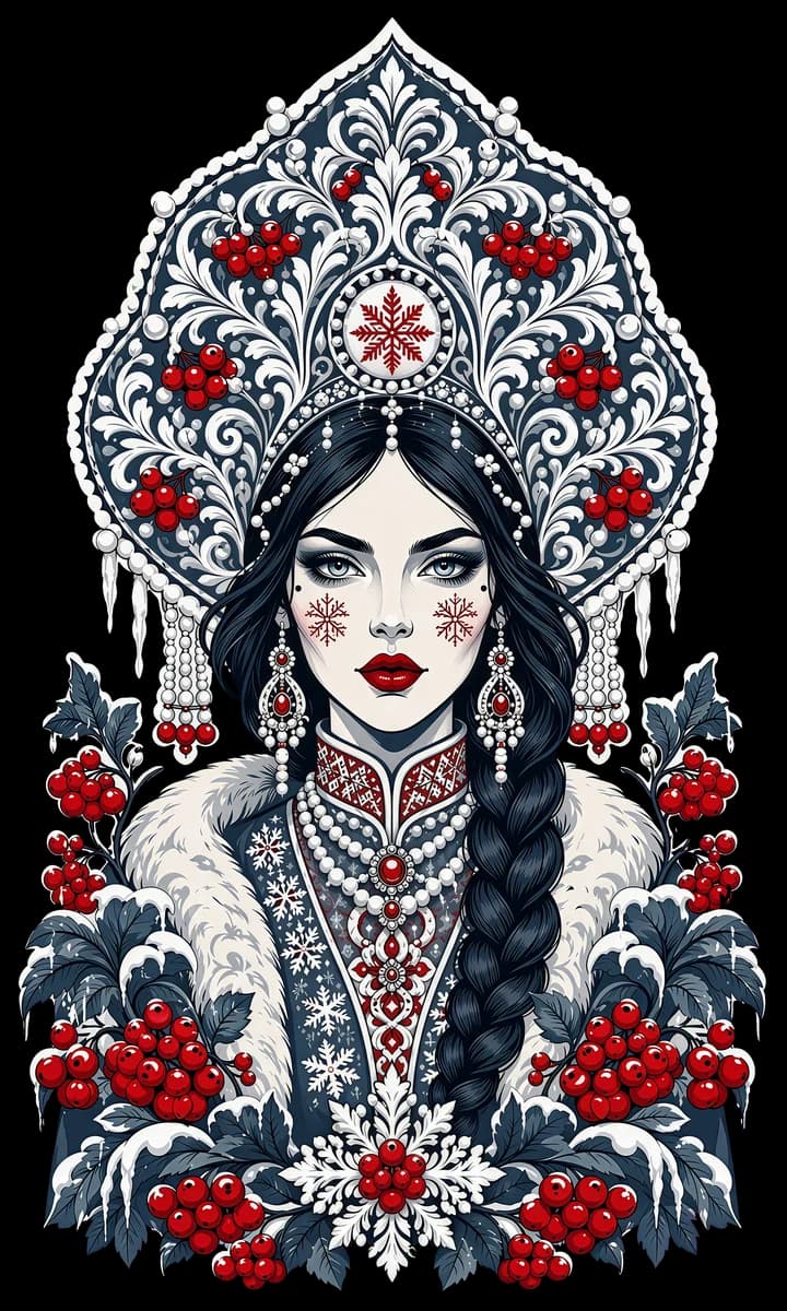 Сказочная царица — деталь принта